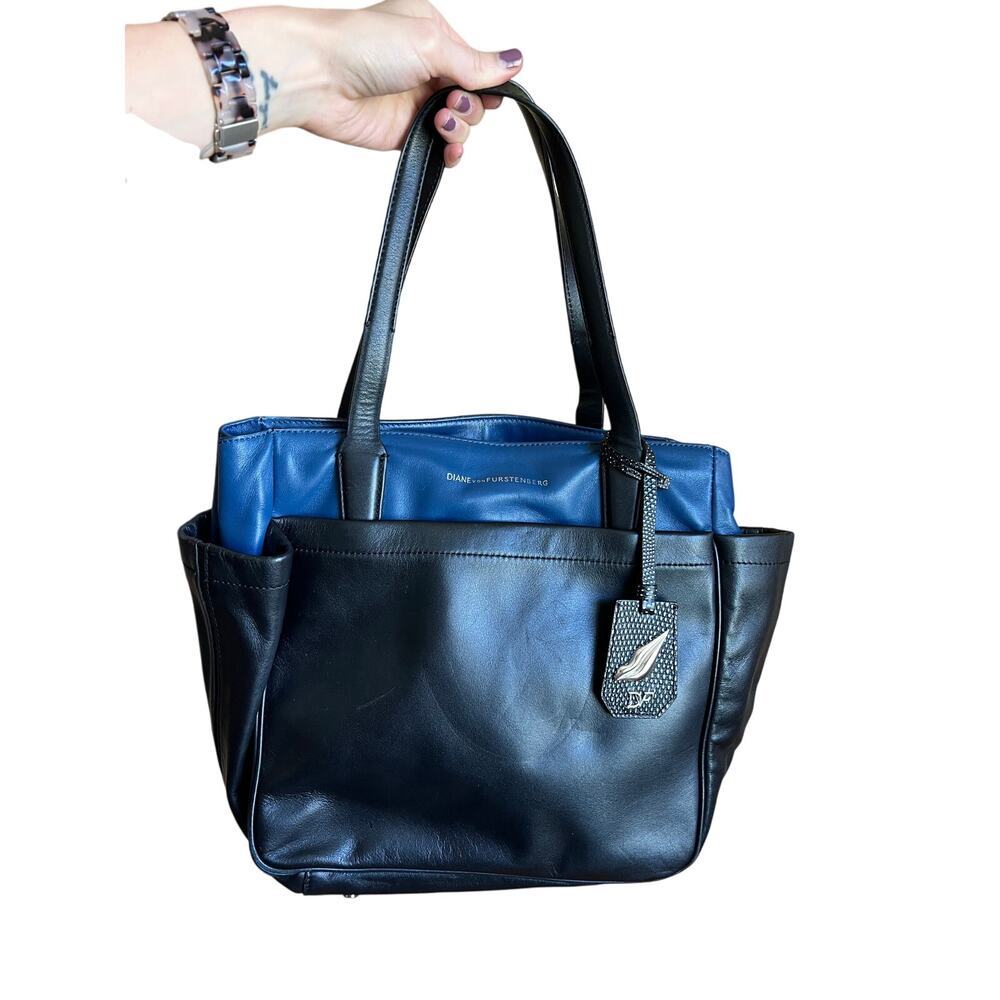 Diane Von Furstenberg Blue/Black Colorblock Bag